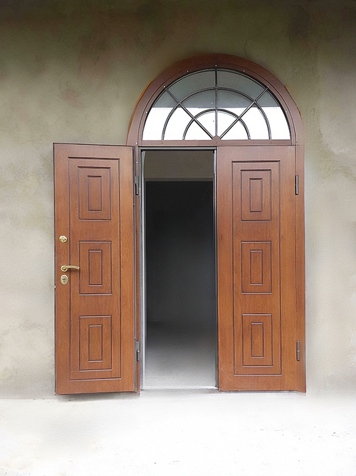 Арочная дверь со стеклом