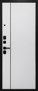 Стальная дверь с панелями МДФ черного и белого цвета