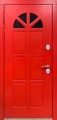 Красная дверь «термо» со стеклом